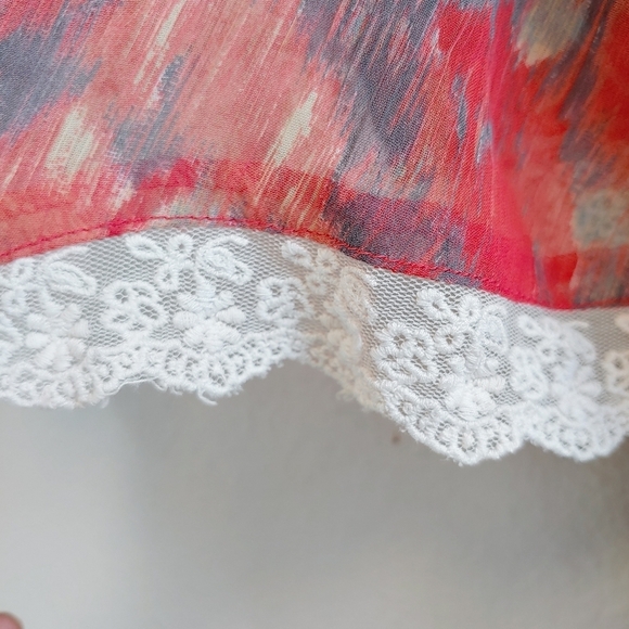 Free People Daydreamer Batwing Sleeve Lace Blouse Sz M Gypsy Boho Peasant - Picture 5 of 10